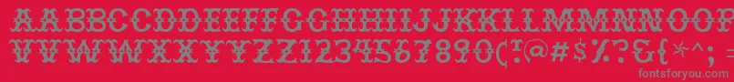 Jesterres-fontti – harmaat kirjasimet punaisella taustalla