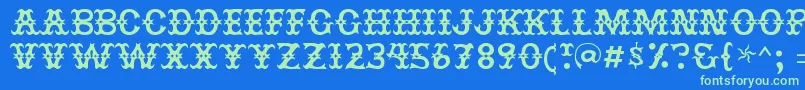 Jesterres Font – Green Fonts on Blue Background