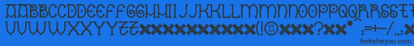 Nantronte-Schriftart – Schwarze Schriften auf blauem Hintergrund
