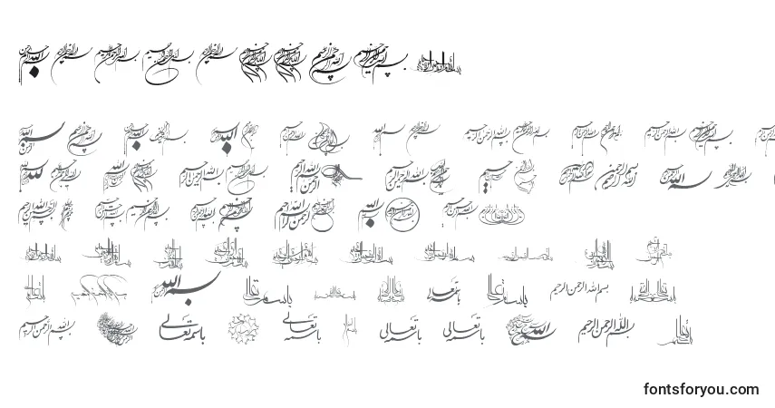 A fonte Besmellah1 – alfabeto, números, caracteres especiais