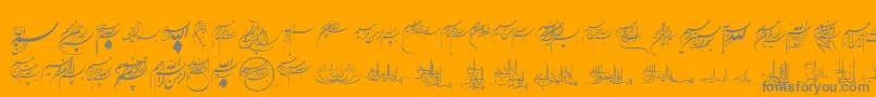 Besmellah1-Schriftart – Graue Schriften auf orangefarbenem Hintergrund