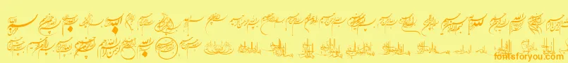 Besmellah1 Font – Orange Fonts on Yellow Background