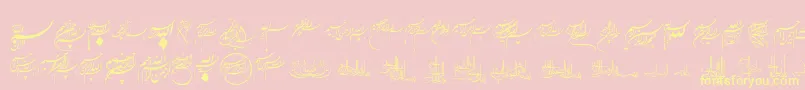 Besmellah1 Font – Yellow Fonts on Pink Background