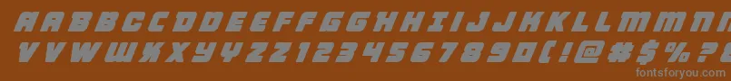 Victorycomicstitleital-fontti – harmaat kirjasimet ruskealla taustalla
