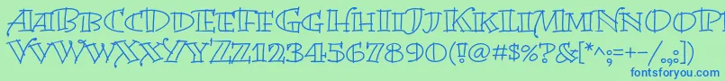 BermudalpstdOpen Font – Blue Fonts on Green Background