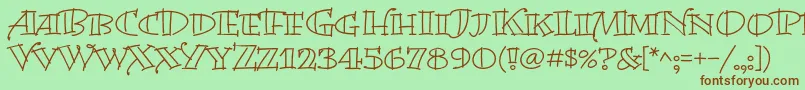 BermudalpstdOpen Font – Brown Fonts on Green Background