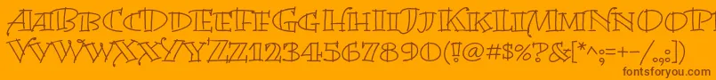 BermudalpstdOpen-Schriftart – Braune Schriften auf orangefarbenem Hintergrund