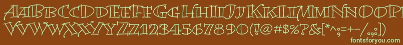 BermudalpstdOpen Font – Green Fonts on Brown Background