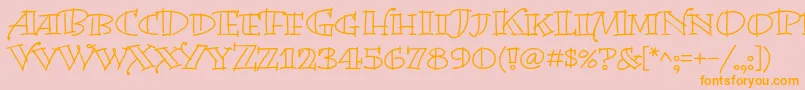 BermudalpstdOpen-Schriftart – Orangefarbene Schriften auf rosa Hintergrund