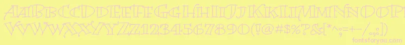 BermudalpstdOpen-Schriftart – Rosa Schriften auf gelbem Hintergrund