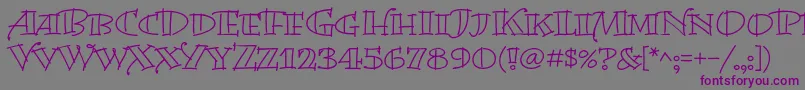 BermudalpstdOpen-fontti – violetit fontit harmaalla taustalla
