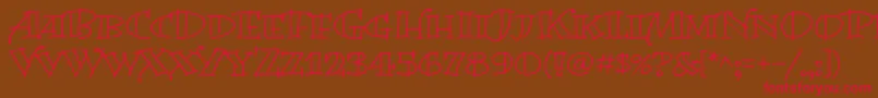 BermudalpstdOpen Font – Red Fonts on Brown Background