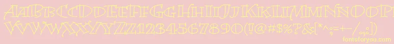 BermudalpstdOpen-Schriftart – Gelbe Schriften auf rosa Hintergrund