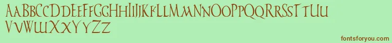 Ved ffy Font – Brown Fonts on Green Background