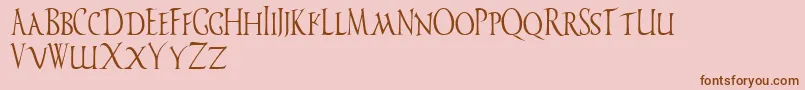 Ved ffy Font – Brown Fonts on Pink Background