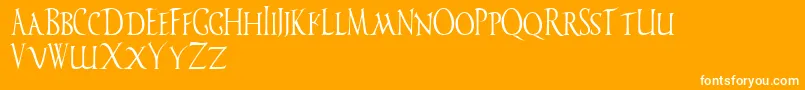 Ved ffy Font – White Fonts on Orange Background