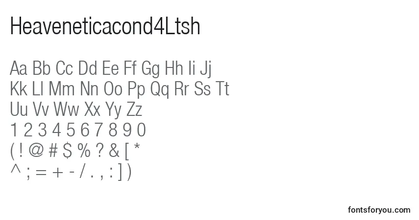 Шрифт Heaveneticacond4Ltsh – алфавит, цифры, специальные символы