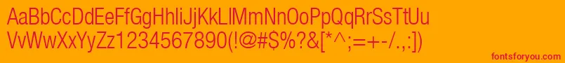 Heaveneticacond4Ltsh Font – Red Fonts on Orange Background