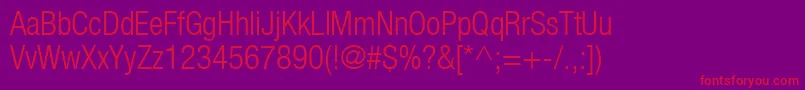 Heaveneticacond4Ltsh Font – Red Fonts on Purple Background