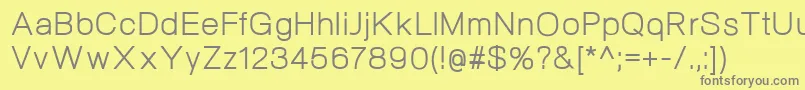 Saiba mais sobre a fonte NeogramRegular Fonte NeogramRegular – fontes cinzas em um fundo amarelo