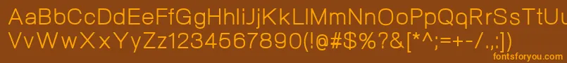 Fonte NeogramRegular – fontes laranjas em um fundo marrom