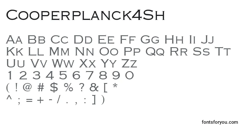 A fonte Cooperplanck4Sh – alfabeto, números, caracteres especiais
