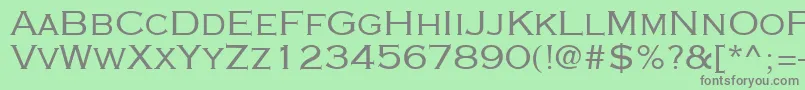 フォントCooperplanck4Sh – 緑の背景に灰色の文字