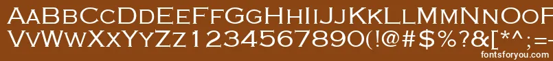 Cooperplanck4Sh-Schriftart – Weiße Schriften auf braunem Hintergrund