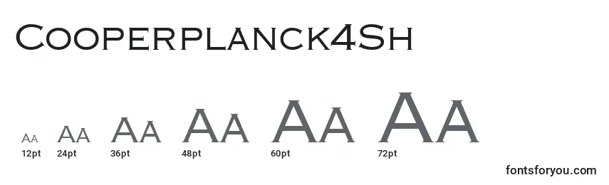 Размеры шрифта Cooperplanck4Sh