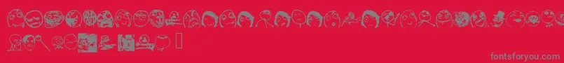 Memefont2 Font – Gray Fonts on Red Background