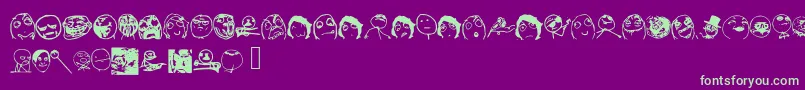 Memefont2 Font – Green Fonts on Purple Background