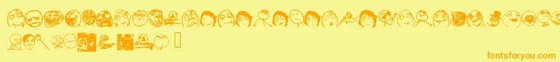 Memefont2 Font – Orange Fonts on Yellow Background