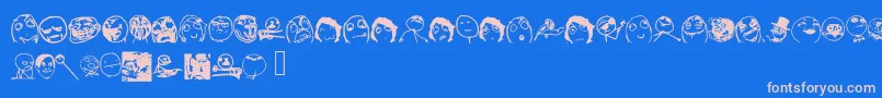 Memefont2 Font – Pink Fonts on Blue Background