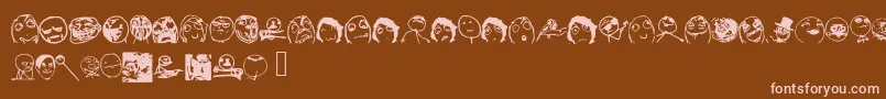 Memefont2 Font – Pink Fonts on Brown Background