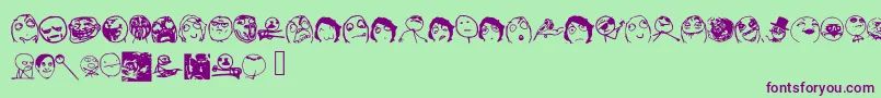 Memefont2 Font – Purple Fonts on Green Background