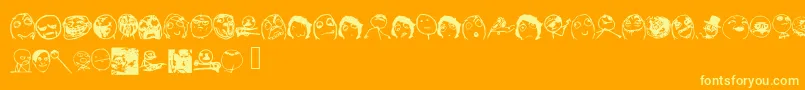 Memefont2 Font – Yellow Fonts on Orange Background