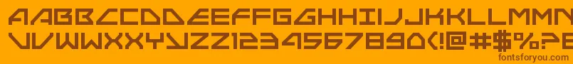Neonavy-Schriftart – Braune Schriften auf orangefarbenem Hintergrund
