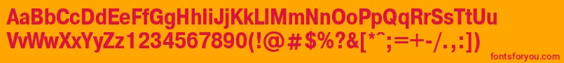 PragmaticacondgttBold-fontti – punaiset fontit oranssilla taustalla