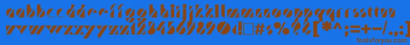 フォントTrf – 茶色の文字が青い背景にあります。