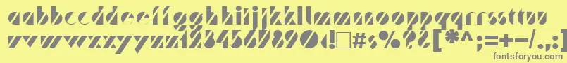 フォントTrf – 黄色の背景に灰色の文字