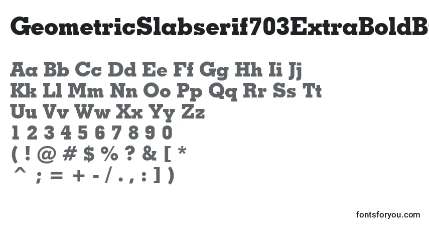 Шрифт GeometricSlabserif703ExtraBoldBt – алфавит, цифры, специальные символы