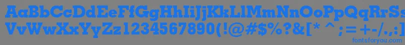 Czcionka GeometricSlabserif703ExtraBoldBt – niebieskie czcionki na szarym tle