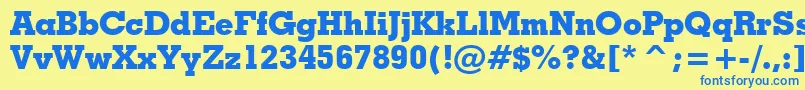 GeometricSlabserif703ExtraBoldBt Font – Blue Fonts on Yellow Background