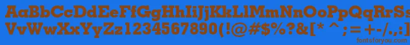 Шрифт GeometricSlabserif703ExtraBoldBt – коричневые шрифты на синем фоне