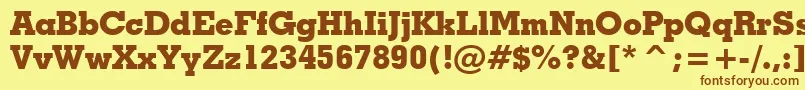 Шрифт GeometricSlabserif703ExtraBoldBt – коричневые шрифты на жёлтом фоне