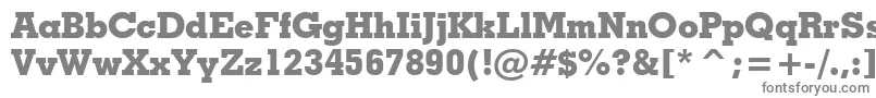 フォントGeometricSlabserif703ExtraBoldBt – 白い背景に灰色の文字