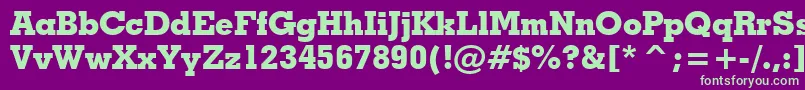 Шрифт GeometricSlabserif703ExtraBoldBt – зелёные шрифты на фиолетовом фоне