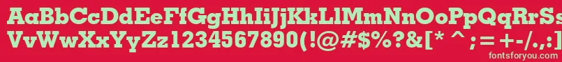 Czcionka GeometricSlabserif703ExtraBoldBt – zielone czcionki na czerwonym tle