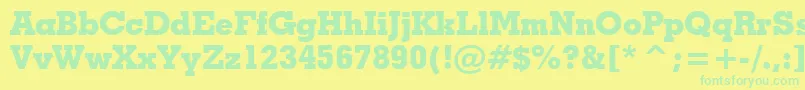 Шрифт GeometricSlabserif703ExtraBoldBt – зелёные шрифты на жёлтом фоне