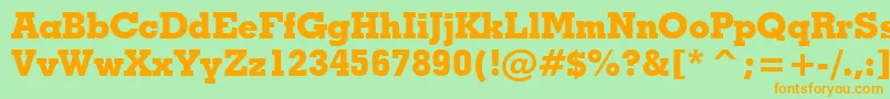 Czcionka GeometricSlabserif703ExtraBoldBt – pomarańczowe czcionki na zielonym tle